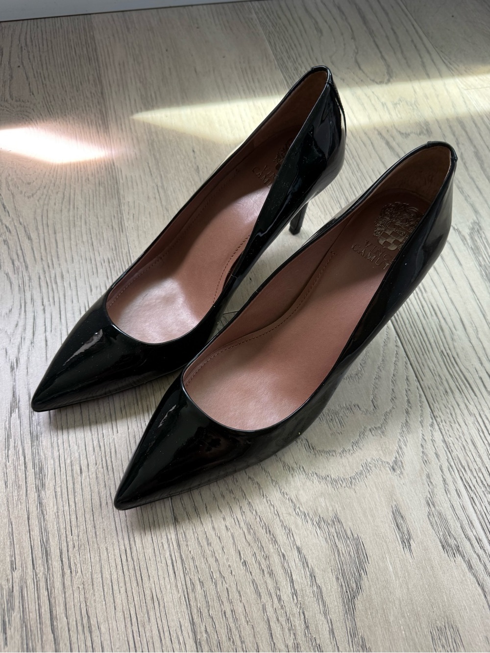 Vince Camuto Black Patent Pointed-Toe Stiletto Pumps